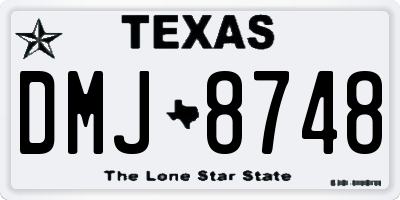 TX license plate DMJ8748