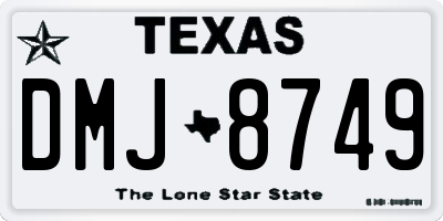 TX license plate DMJ8749