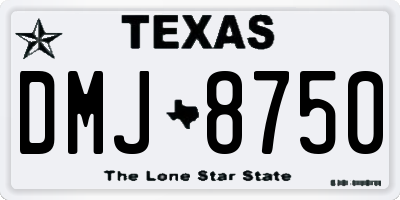 TX license plate DMJ8750