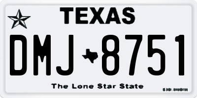 TX license plate DMJ8751