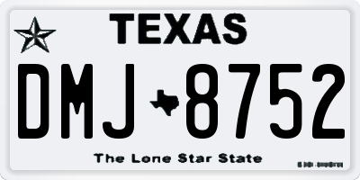 TX license plate DMJ8752