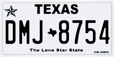 TX license plate DMJ8754