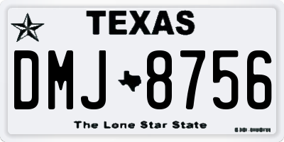 TX license plate DMJ8756