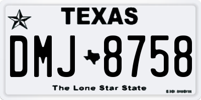 TX license plate DMJ8758