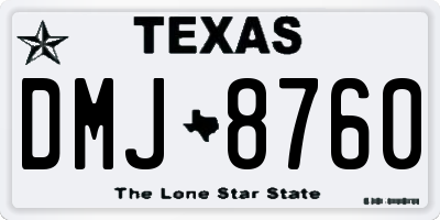 TX license plate DMJ8760