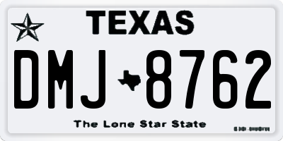 TX license plate DMJ8762