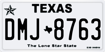 TX license plate DMJ8763