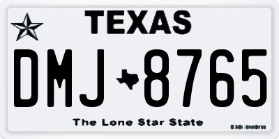 TX license plate DMJ8765