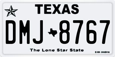 TX license plate DMJ8767