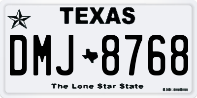 TX license plate DMJ8768