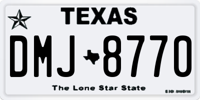 TX license plate DMJ8770