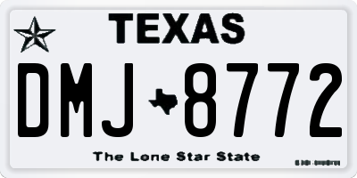 TX license plate DMJ8772