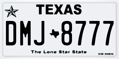 TX license plate DMJ8777