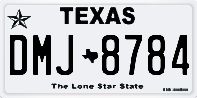 TX license plate DMJ8784