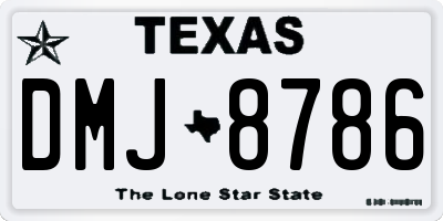 TX license plate DMJ8786