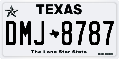 TX license plate DMJ8787