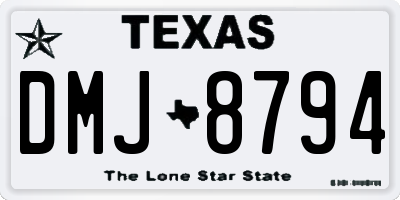 TX license plate DMJ8794