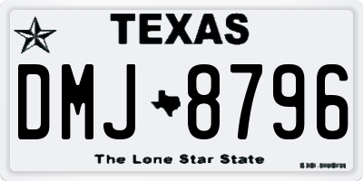 TX license plate DMJ8796