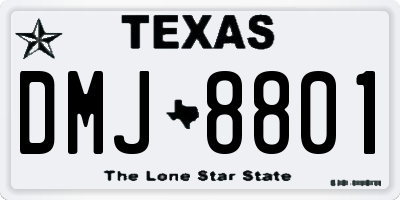 TX license plate DMJ8801