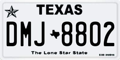 TX license plate DMJ8802