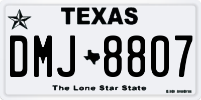 TX license plate DMJ8807