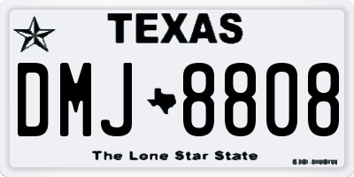TX license plate DMJ8808