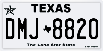 TX license plate DMJ8820