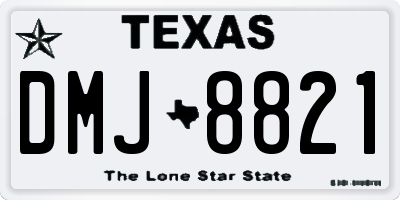 TX license plate DMJ8821
