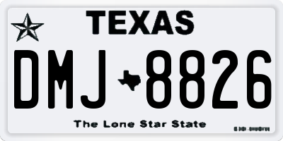 TX license plate DMJ8826