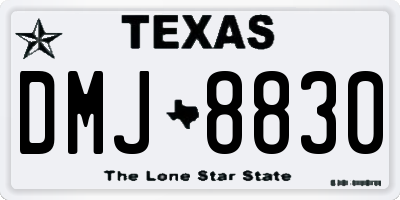 TX license plate DMJ8830