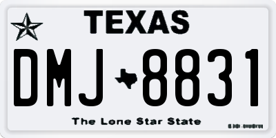 TX license plate DMJ8831