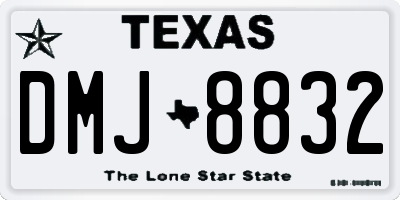 TX license plate DMJ8832
