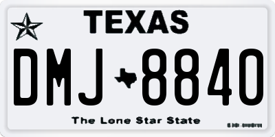TX license plate DMJ8840