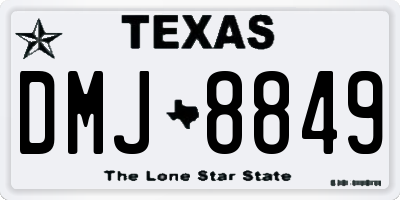 TX license plate DMJ8849