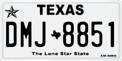 TX license plate DMJ8851