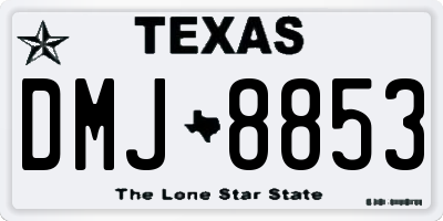 TX license plate DMJ8853