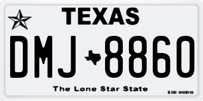 TX license plate DMJ8860