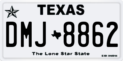 TX license plate DMJ8862