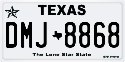 TX license plate DMJ8868