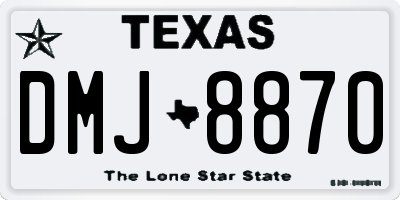 TX license plate DMJ8870