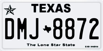 TX license plate DMJ8872