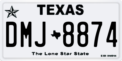 TX license plate DMJ8874