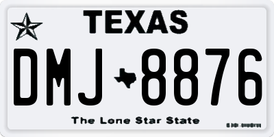 TX license plate DMJ8876