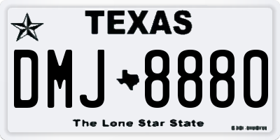TX license plate DMJ8880