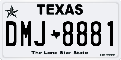 TX license plate DMJ8881