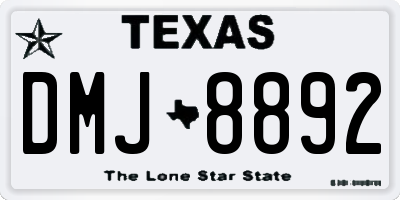 TX license plate DMJ8892