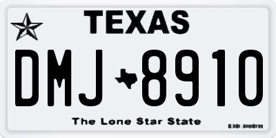 TX license plate DMJ8910