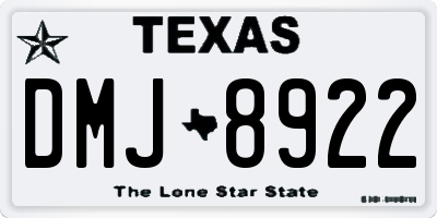 TX license plate DMJ8922