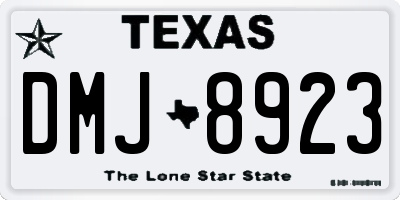 TX license plate DMJ8923