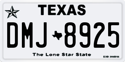 TX license plate DMJ8925
